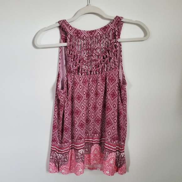 Skies Are Blue Boarder Print Top M - Picture 3 of 6